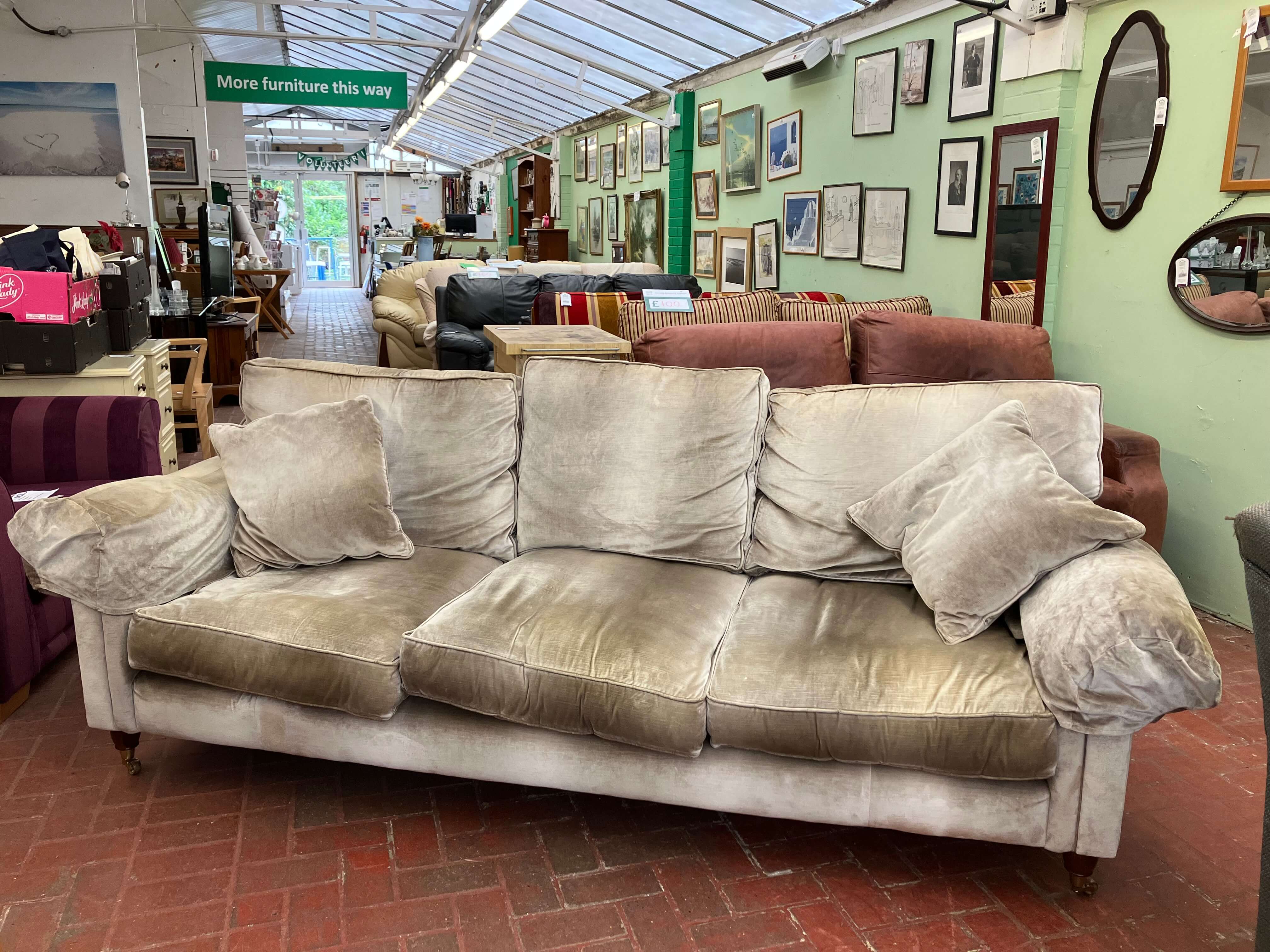 Ashley furniture online green velvet couch
