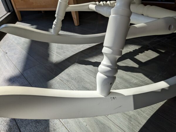 Large White Wooden Rocking Chair - Image 3