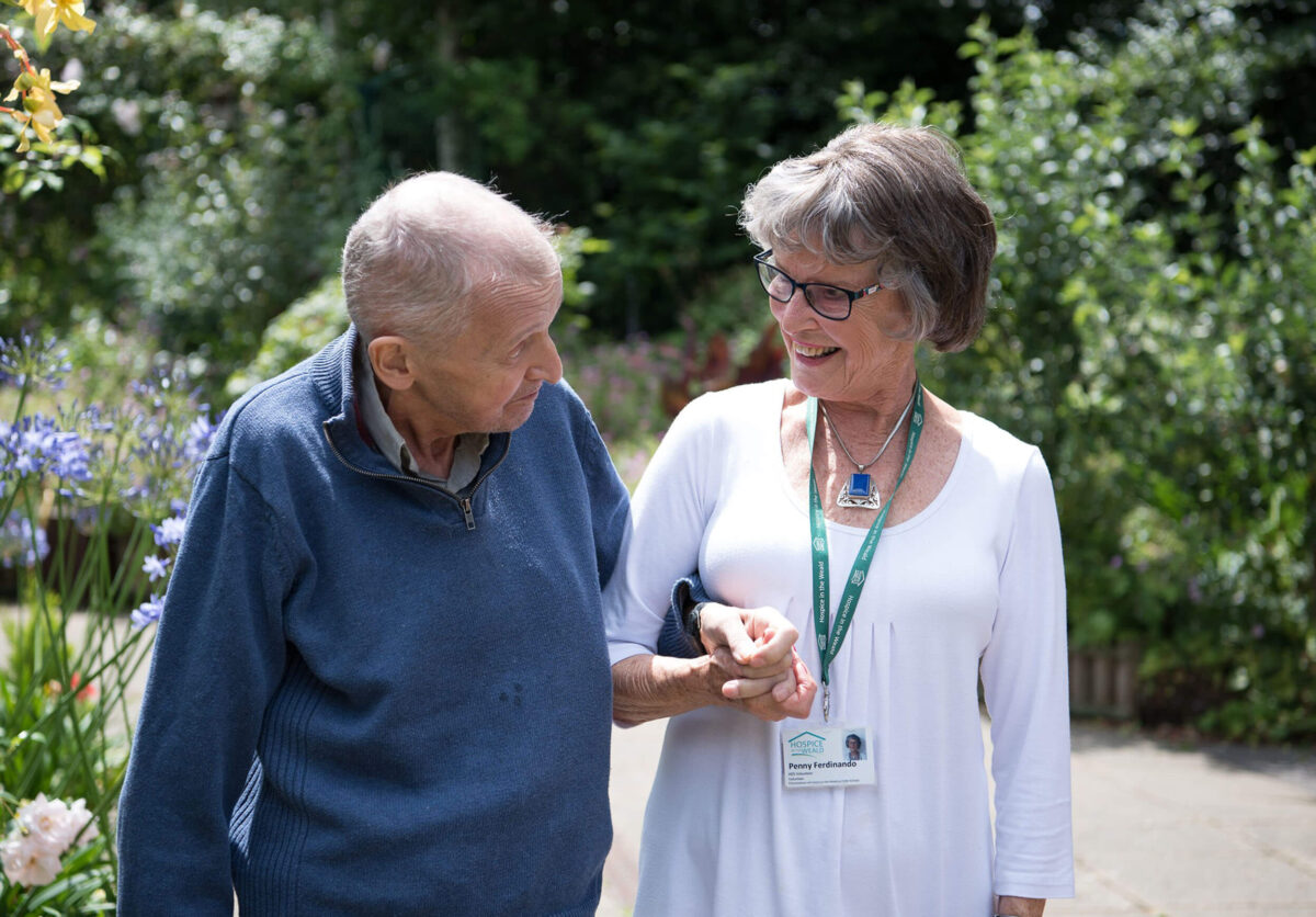 A hospice patient and careworker