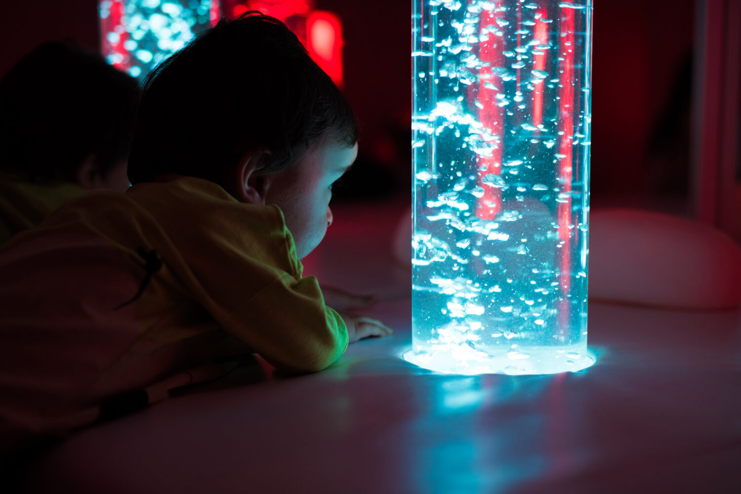 Child exploring sensory space