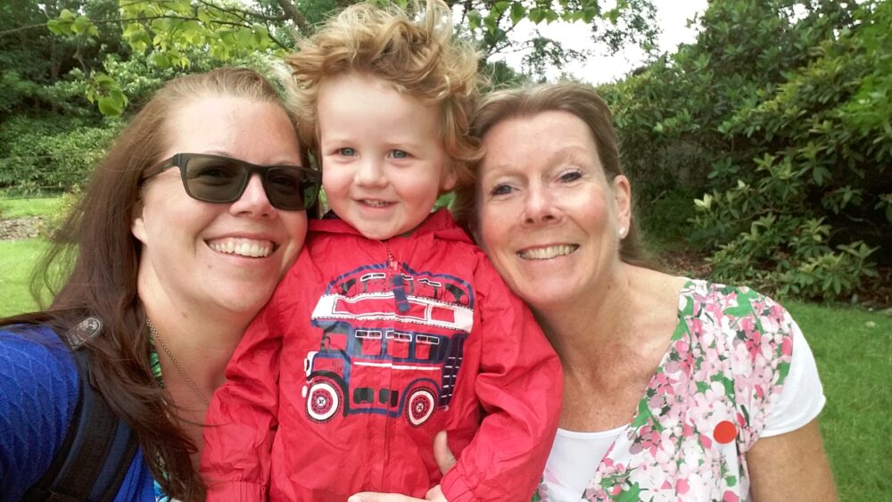 Angie, her Mum and son Charlie